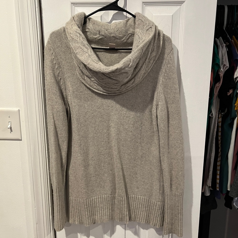 Gray Cowl Neck Women's Sweater